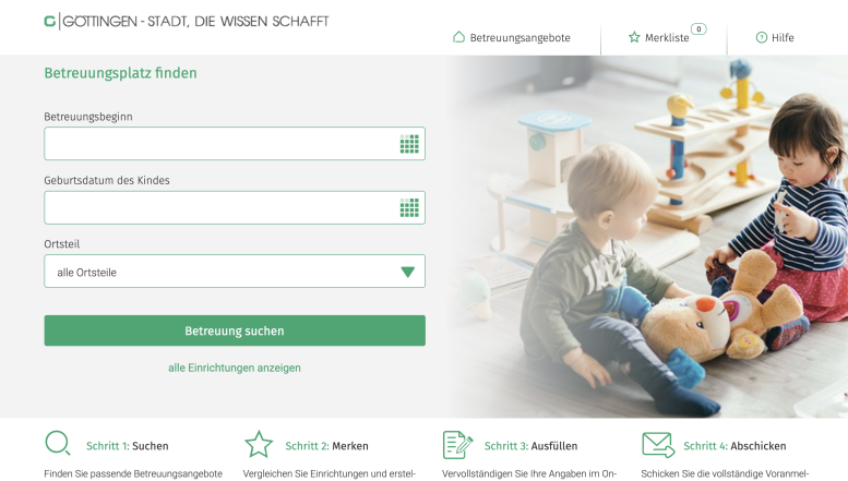Kita-Anmeldung nur noch online