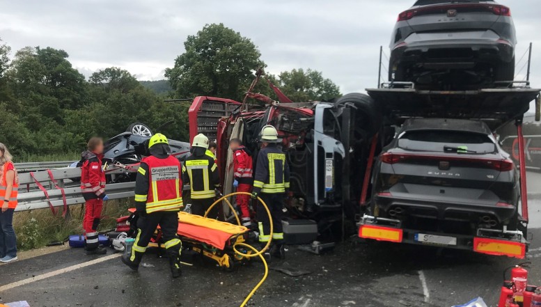 Unfall auf der A 7 bei Hedemünden
