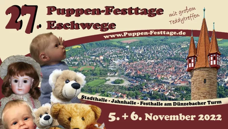 27. Puppen-Festtage mit großem Teddytreffen  am 5. und 6. November 2022 in Eschwege