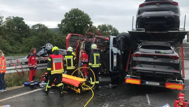 Unfall auf der A 7 bei Hedemünden